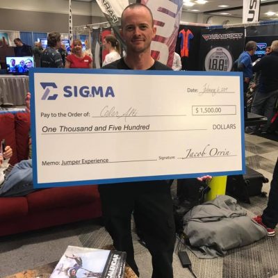 Casey Mongoven of Free Fall Data Systems wins $1500 from Sigma for the category of 'Jumper Experience' for the Color Alti.